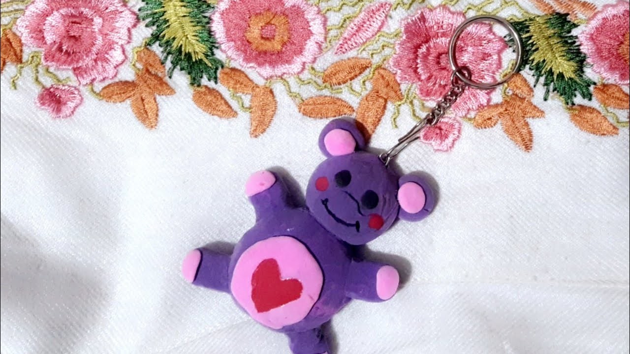 How to make teddy bear keyring from #clayart #shortsfeed #viral #youtubeshorts #video #diy #handmade