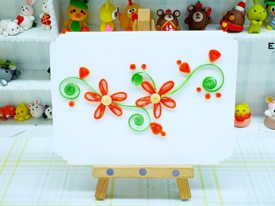 Igniting Love: Quilling Card with Red Tigon Flower Vines, a Symbol of Passionate and True Devotion