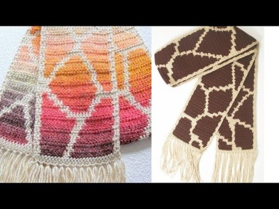 شال كروشيه سهل للمبتدئين very easy crochet scarf pattern