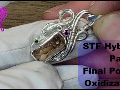 Jewelry tutorials: Wire wrapping and sheet metal: Hybrid Design Part 6, Final Polish and Oxidiation