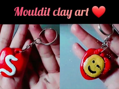 Mouldit clay art work | Heart keyring with letter S | @EKDUMPERFECT22 | #shalinipatel | moulditclay
