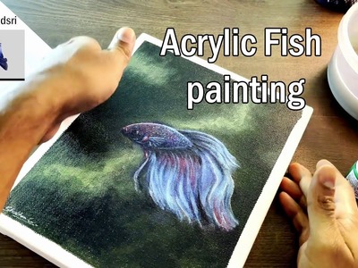 Painting my fish - Acrylic painting session  | Real time |