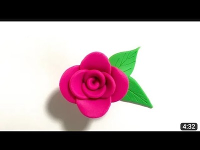 Polymer clay rose flower tutorial. Easy Rose flower.