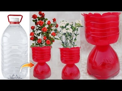 Recycle Plastic Bottle Into Flower Pot.Plastic Bottle Craft Idea.DIY Best Out Of Waste Bottle