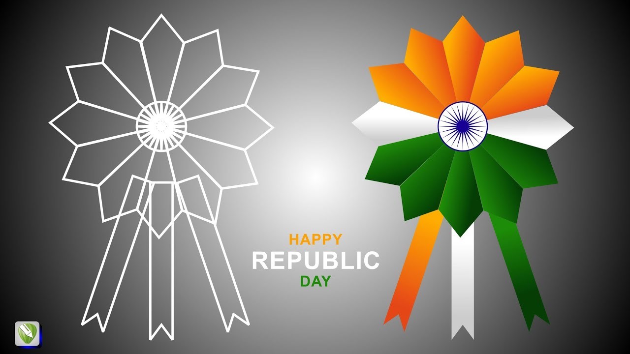 Republic Day Design in Corel Draw।। Corel Draw tutorials।26th january 2023