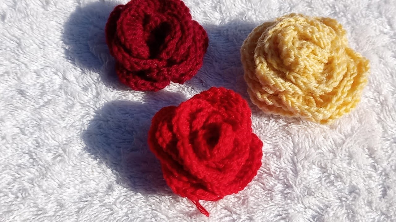 Rose Flower crochet.simple Rose flowers tutorials.crochet design Patten @kinttingwithiffat8144