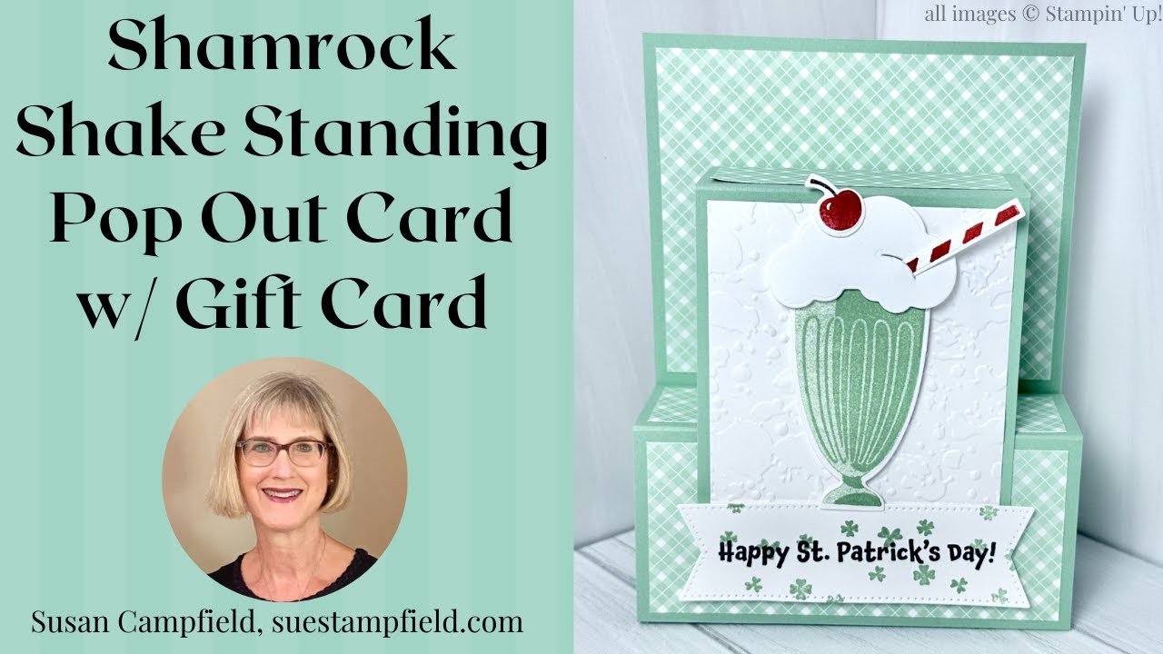 Shamrock Shake Standing Pop Up Card with Gift Card Pocket