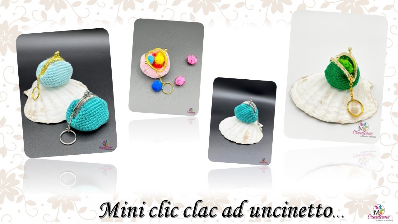 Tutorial mini clic clac ad uncinetto per mancini punto basso. left-handed crochet click clack