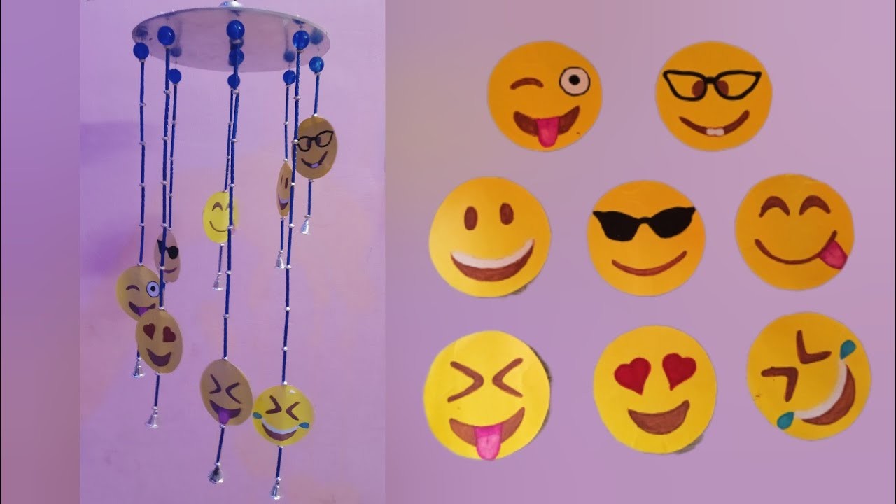 Wall hanging with smiley emoji????| using waste cake board | DIY | #bestoutofwaste #stylewithsapna