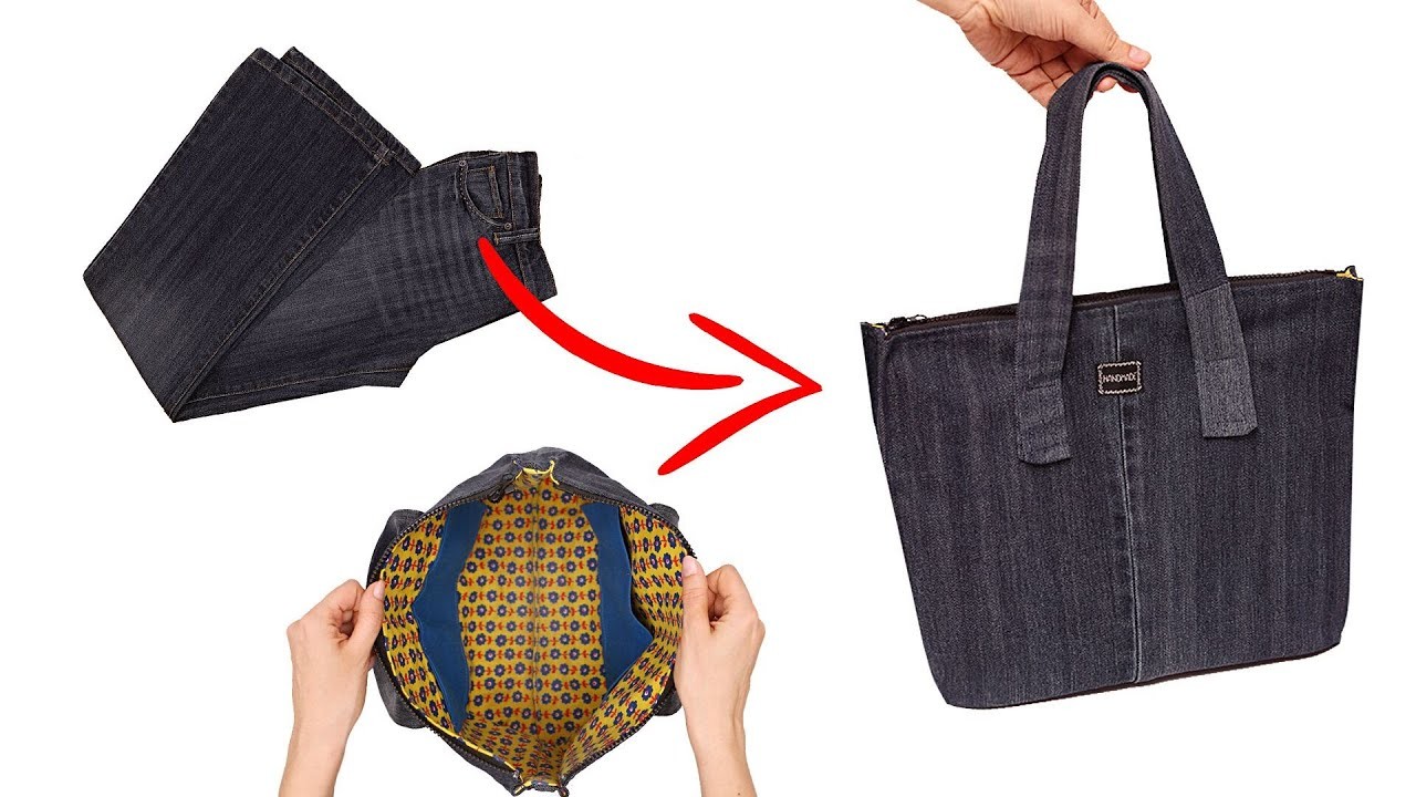 A simple way to sew a bag out of old jeans - a tutorial for beginners!