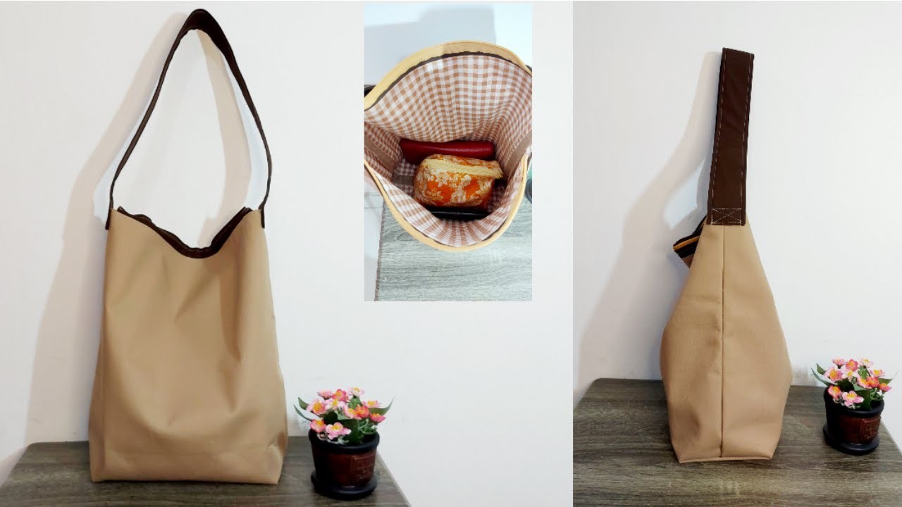 A tutorial on how quickly to sew daily zipper shoulder bag in short method ???? Very easy shoulder bag