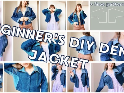 Beginner’s diy denim jacket with free pattern | perfect idea to thrift flip old jeans