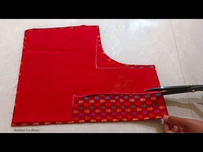 Blouse lace design | Cutting and stitching back neck design