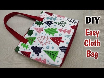 Cloth bag making at home | Shopping bag | Tote bag with lining | Handbag cutting and stitching | Bag