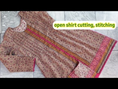 ✅️Different style open shirt design for girls making.Pintex shirt cutting stitching tutorial