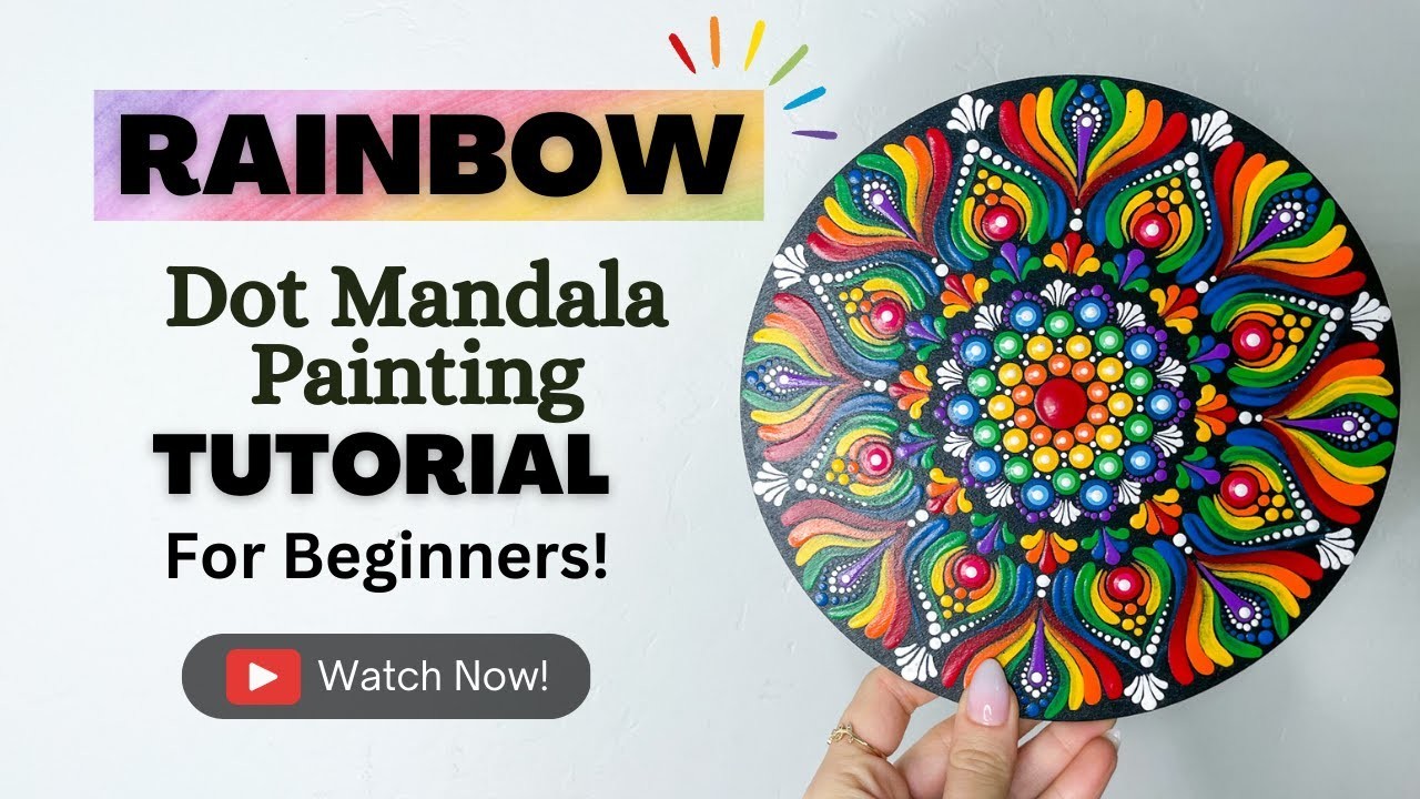 Dot Mandala Painting Tutorial For Beginners | Thoughtful Dots | Rainbow