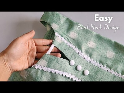 Easy Boat Neck Cutting and Stitching. neck design