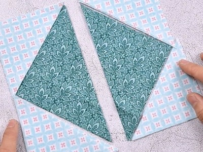 EASY Patchwork for beginners.See what the square pieces become!  fabric ideas. DIY POUCH