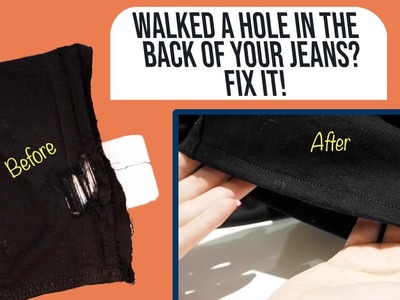 Fix Your Ripped Jeans with Invisible Mending - hole repair and hem tutorial!