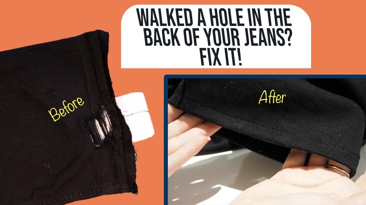 Fix Your Ripped Jeans with Invisible Mending - hole repair and hem tutorial!