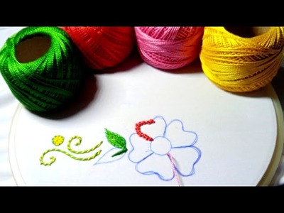 Flower Embroidery Stitch for Beginners. Step by Step Hand Embroidery Tutorial #needlepoint