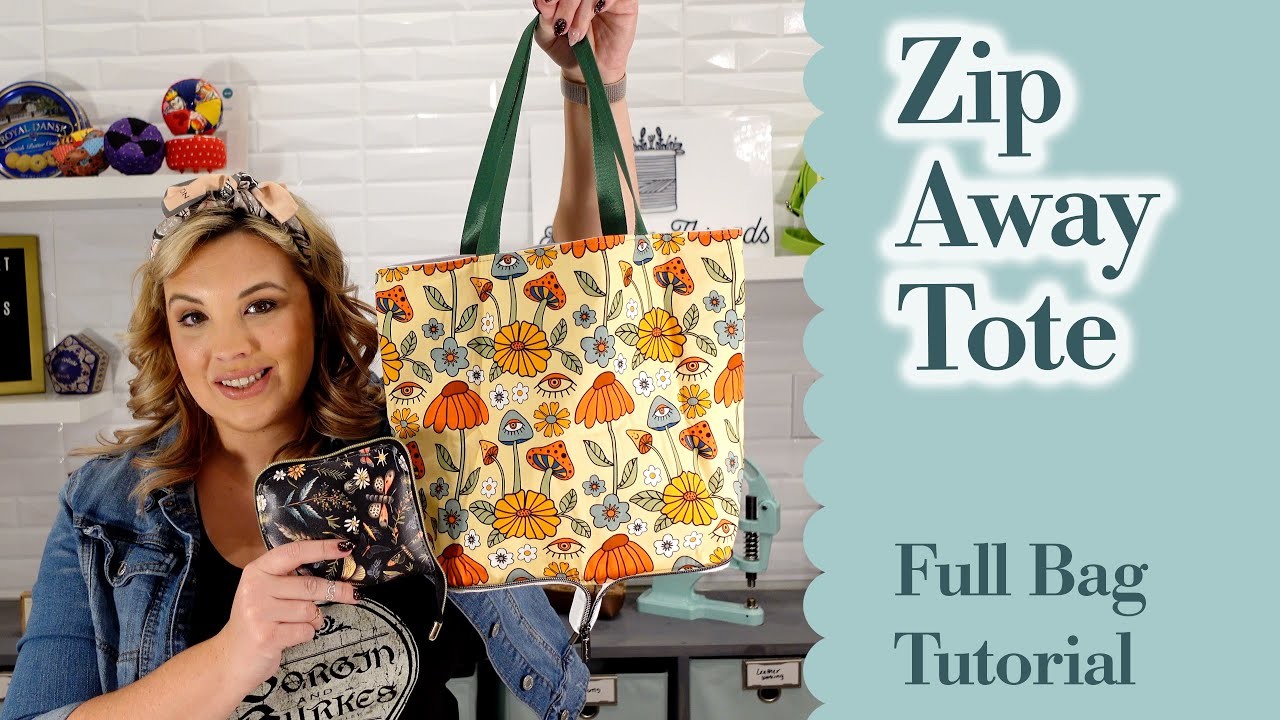Full Bag Tutorial: Zip Away Tote from by George - Folding and Collapsable Tote Bag!