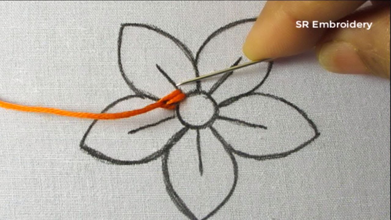 Hand Embroidery Beautiful Flower Design  Blanket Stitch Needle Work Easy Flower Embroidery Tutorial