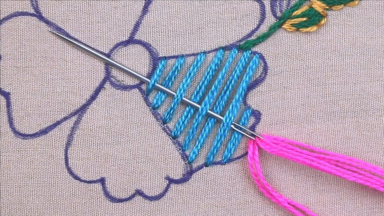 Hand Embroidery New Elegant Flower Braid Stitch Amazing Design Needle Work With Easy Sewing Tutorial