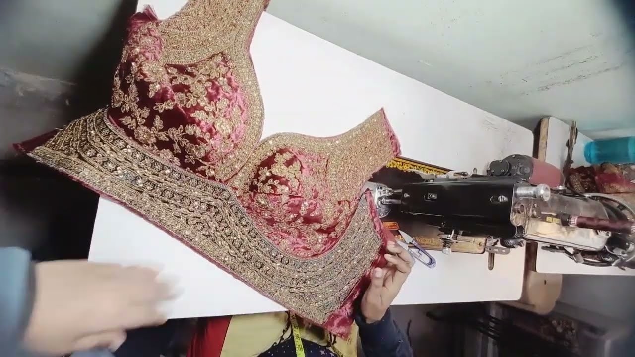 How to make a sbyasachi cut lahnga blouse. cutting and stitching tutorial.