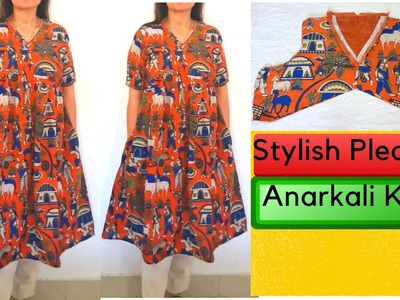 How to Make Anarkali Suit | Stylish Pleated Kurti Cutting & Stitching | StitchKarigari #STITCHHOME