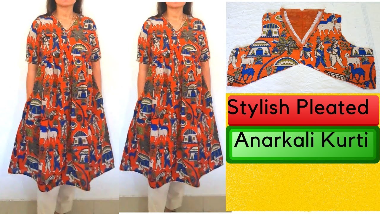 How to Make Anarkali Suit | Stylish Pleated Kurti Cutting & Stitching | StitchKarigari #STITCHHOME