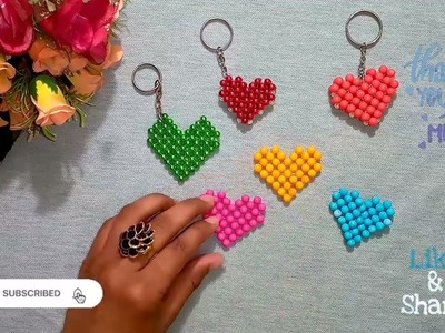 How to make heart shape keychain (♥heart shape.love♥) #hearts #keychain
