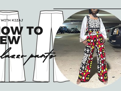 How to make straight palazzo pants | EASY STEP BY STEP TUTORIAL | pocket tutorial