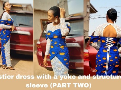How to sew a bustier dress with a yoke, structured sleeve and modesty panel #bustierdress