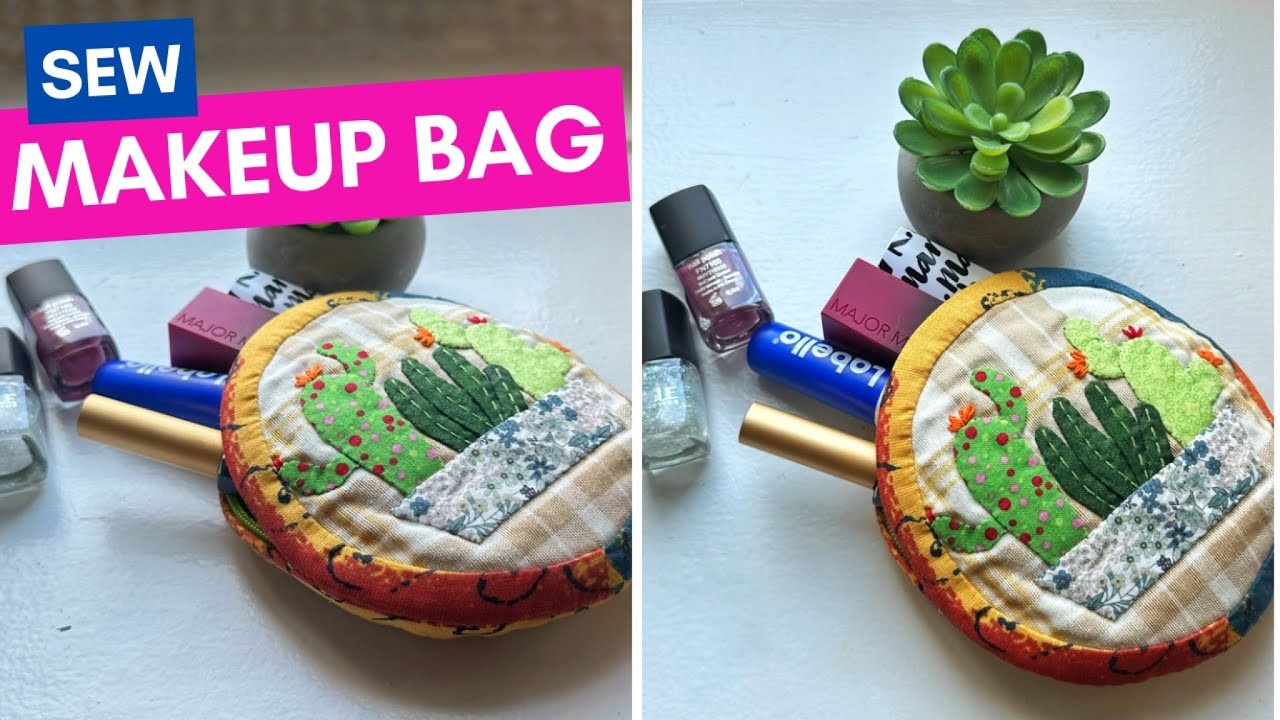 How to sewing diy easy makeup bag – cosmetic bag sewing tutorial – circle zipper pouch