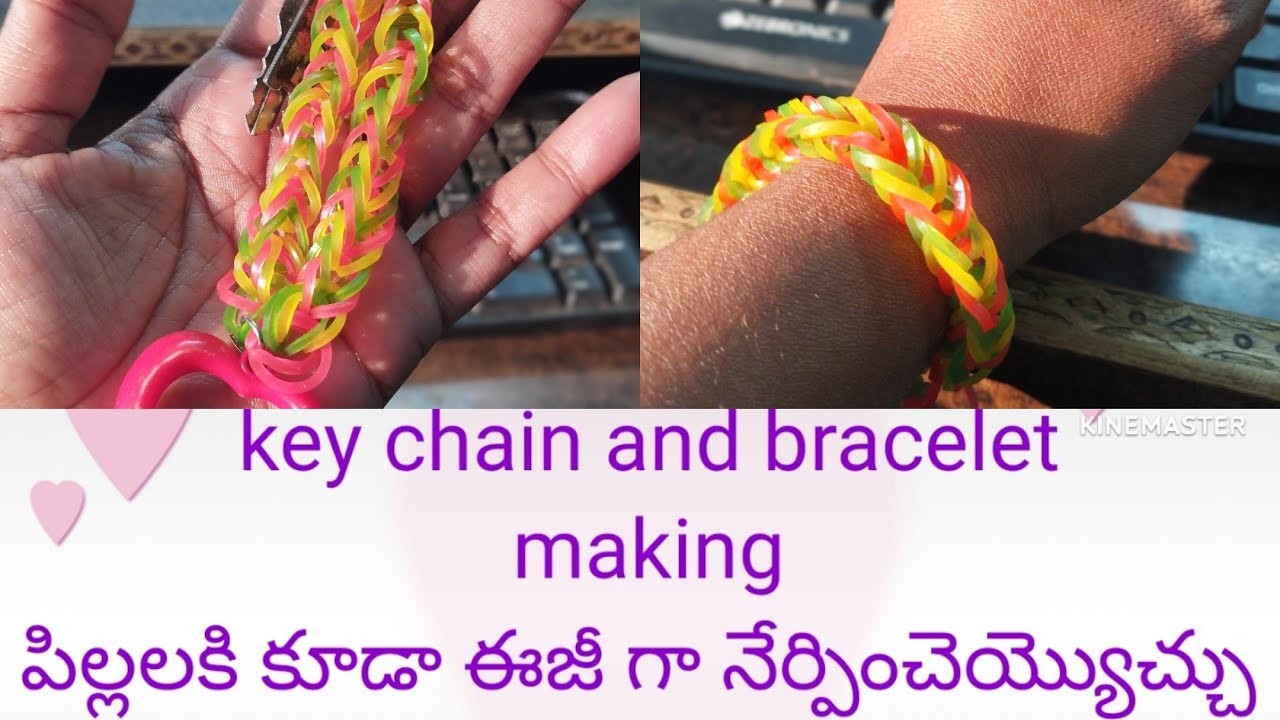 Key chain and bracelet making with rubberbands @Home_makers-choice.