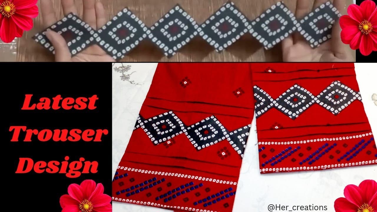 Latest Trouser Design cutting and stitching in Hindi|Trouser Design for printed fabric|Pant design