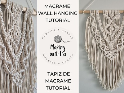 Macrame Wall Hanging. Home Decoration - Tapiz de macramé. Adorno para colgar. Decoración de pared.