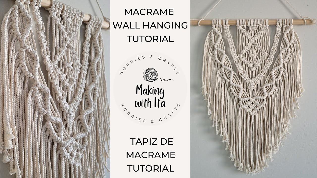 Macrame Wall Hanging. Home Decoration - Tapiz de macramé. Adorno para colgar. Decoración de pared.