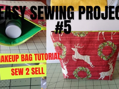 MAKEUP BAG SEWING TUTORIAL. EASY SEWING PROJECTS #4