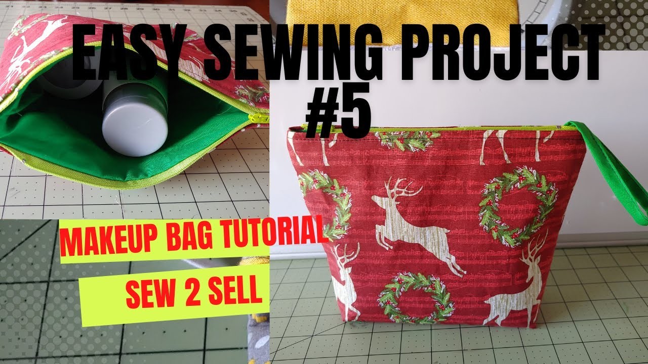 MAKEUP BAG SEWING TUTORIAL. EASY SEWING PROJECTS #4