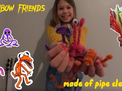 Making rainbow friends out of pipe cleaners