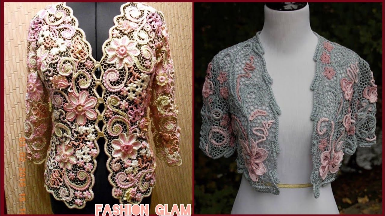 New Ladies Casual Wear Irish Crochet Lace Jacket Pattern.Crochet Vest Styles 2023