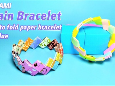 Origami Chain Bracelet | How to make paper bracelet | Rainbow bracelet