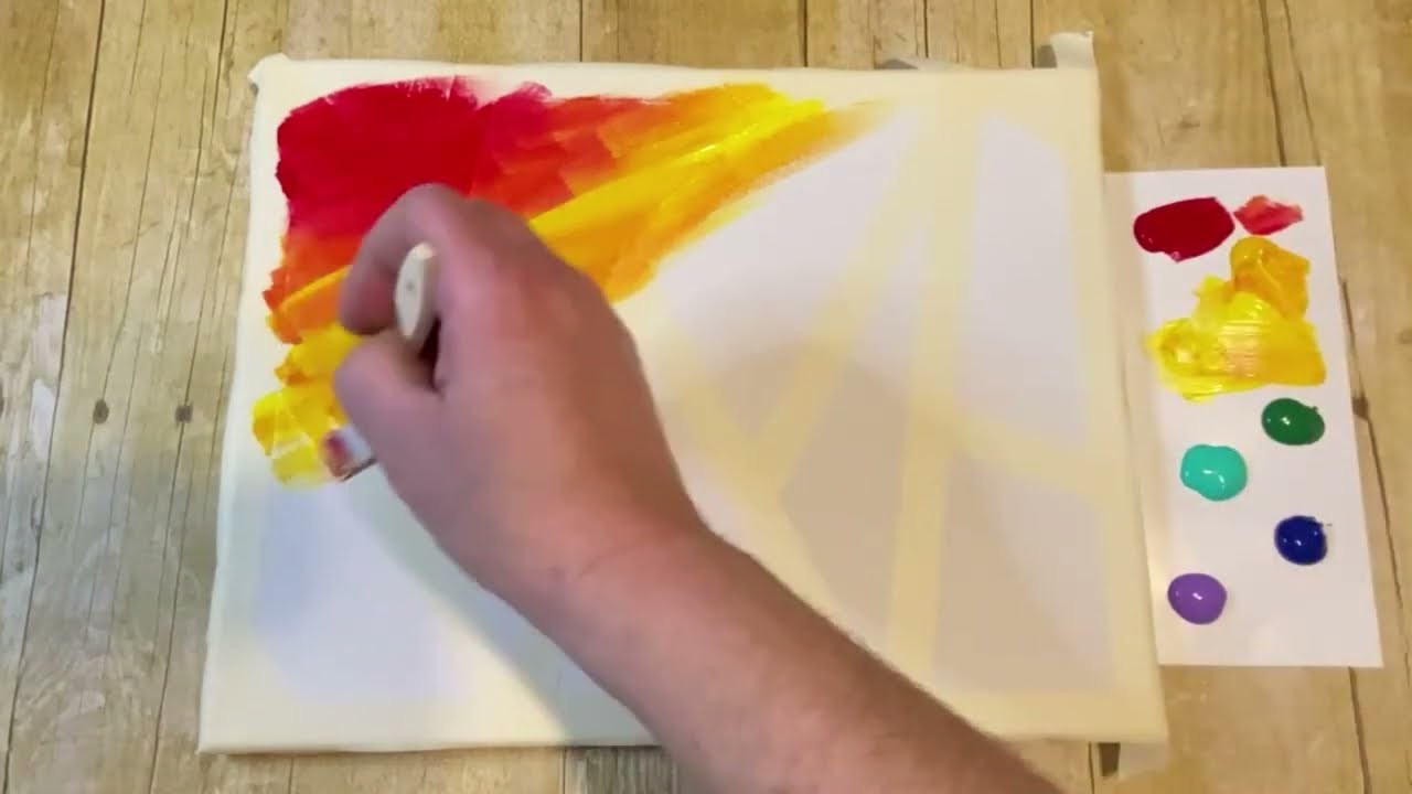 Rainbow Abstract Painting | Acrylic on canvas | relaxing & satisfying. Enjoy
