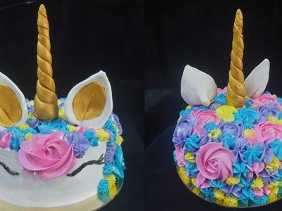 Rainbow Unicorn Cake | Unicorn Cake Tutorial | How to Make Unicorn Cake With Cream
