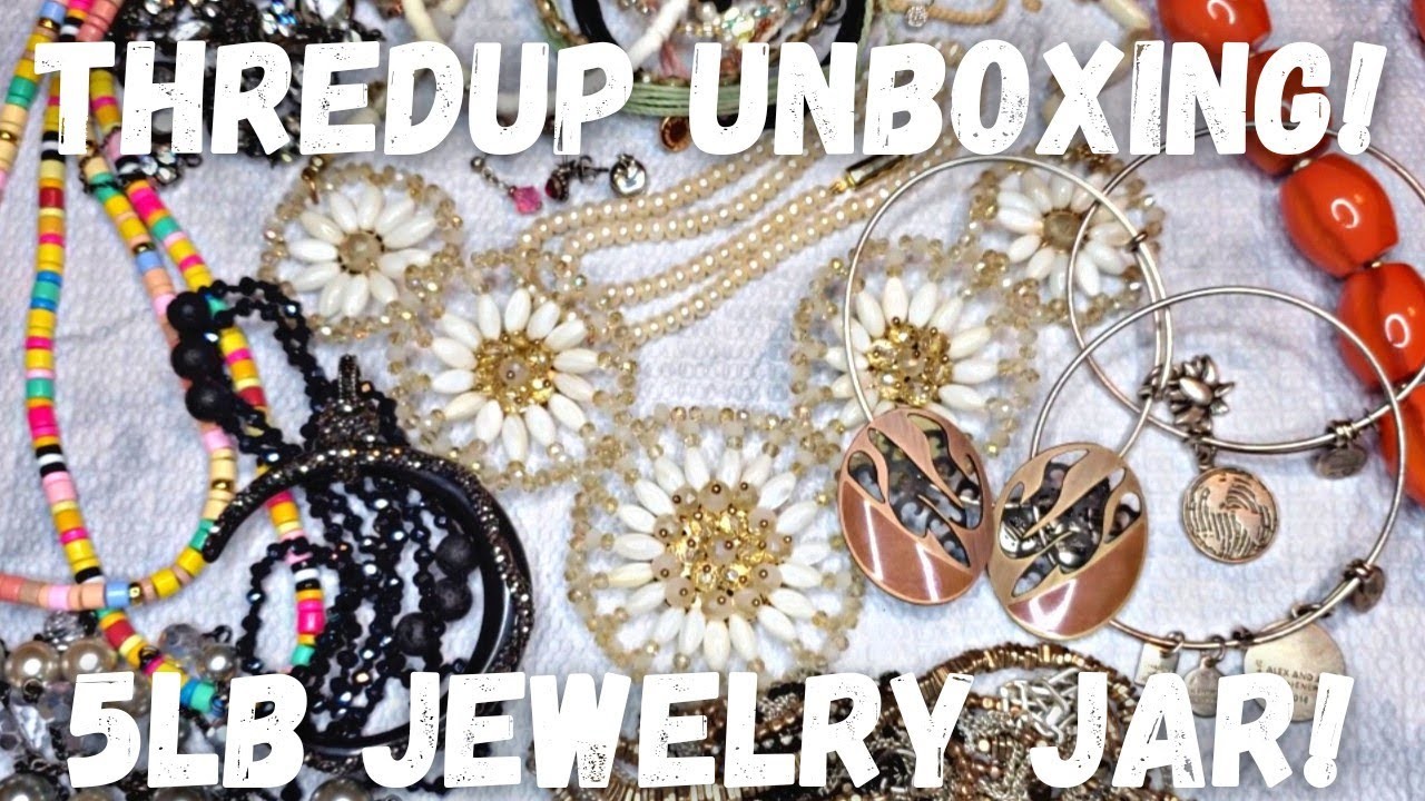 ROXANNE ASSOULIN? Thredup DIY 5lb Jewelry Unboxing from Phoenix  AZ JEWELRY JAR UNBOXING!