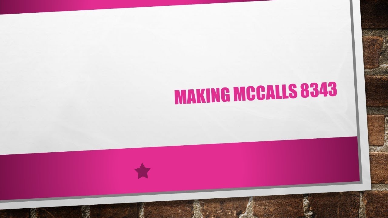 Sewing McCall's 8343