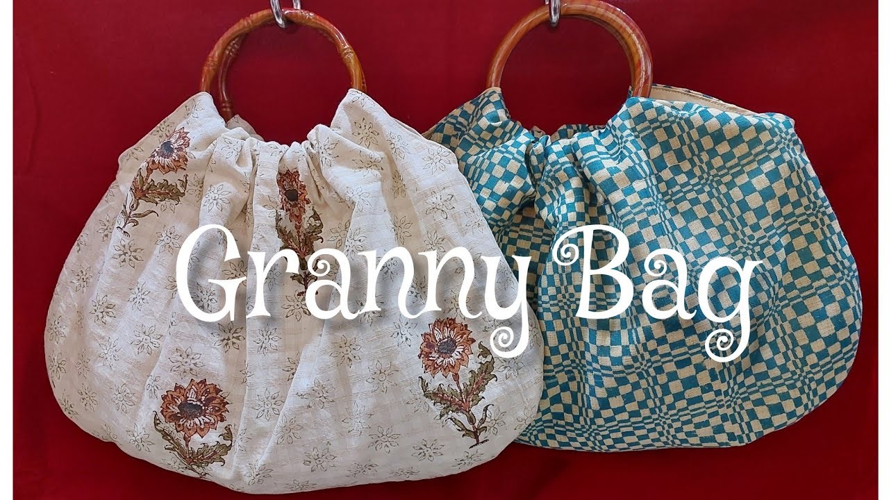 Sewing Tutorial Ring HandleBag , Granny Bag , Woodern Round Handle Bag