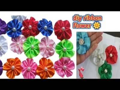 Simple cute ribbon flowers????  Diy ribbon ???? flowers with RN Stitch and Craft   @RNStitchandCraft